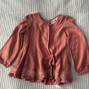 Rachel Zoe Kids Blouse in Rose with Lace Detail